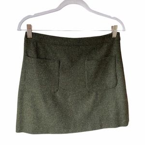 Jigsaw 100% Wool Olive Green Skirt
